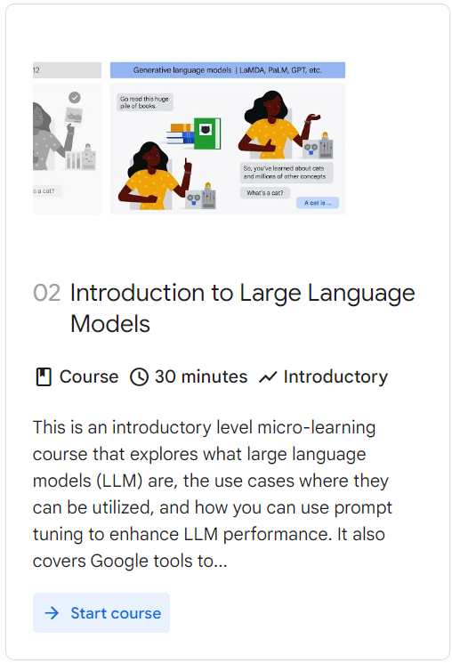 Google Free Certification Gen AI Introduction to Large Language Model free course
