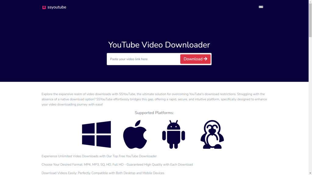 SSYouTube Youtube Video Downloader